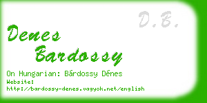 denes bardossy business card