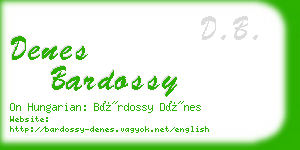 denes bardossy business card